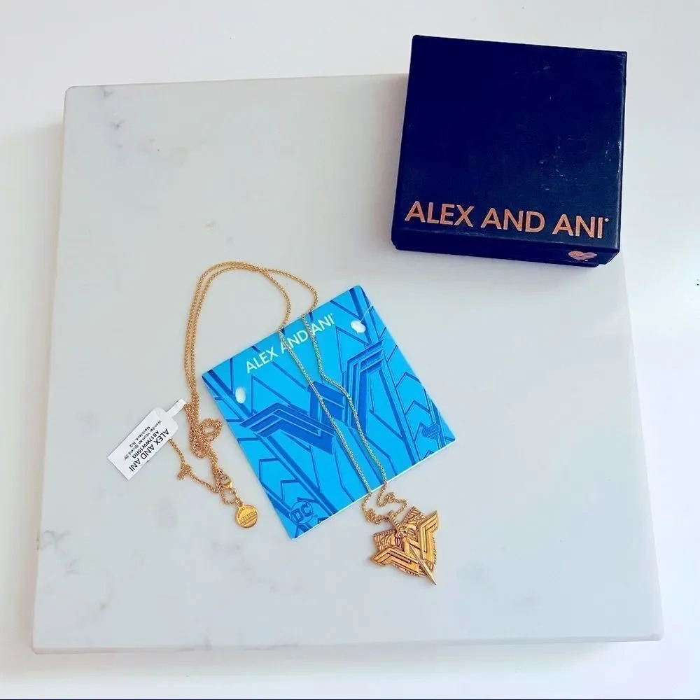 NWT Alex & Ani 14K Gold SS Wonder Women Necklace
